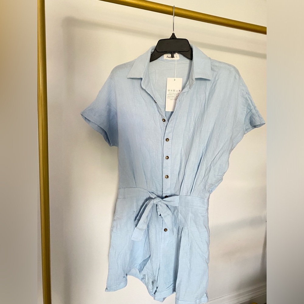 Paintcolors Light Blue Romper Size: Small Color: Light Blue New With Tags #Lux-G